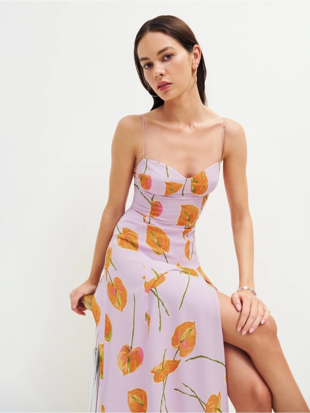 Reformation Juliette
High-Slit Dress in Luciana, Size 6